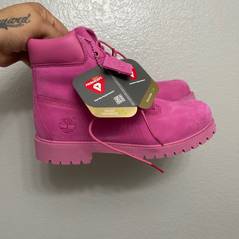 Timberland Pink Combat Boots